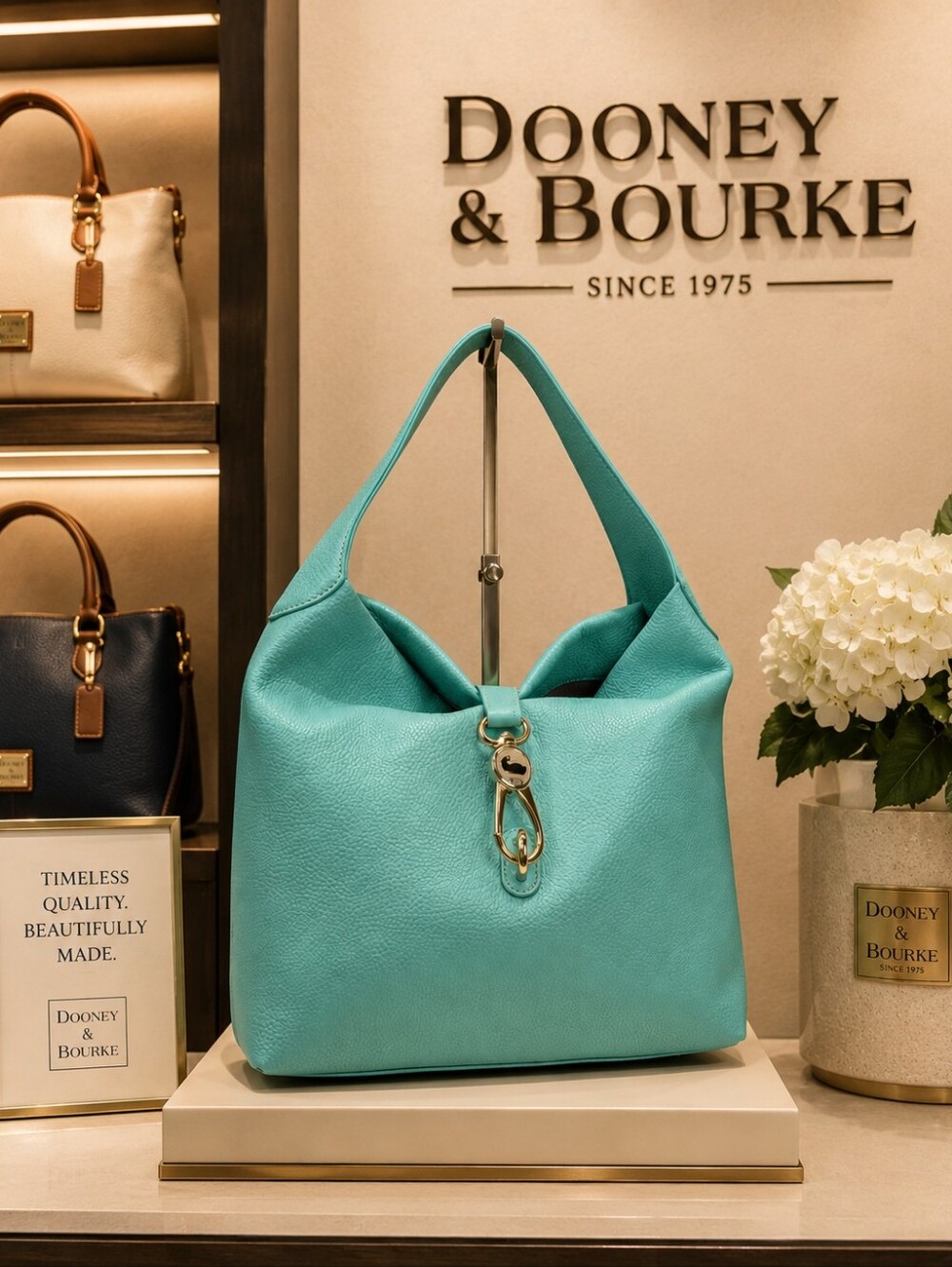 Dooney & Bourke Green Mint Hobo Shoulder Large Bag